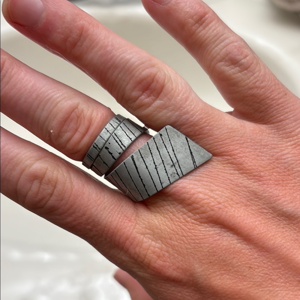 Silver Italian Geometric Ring